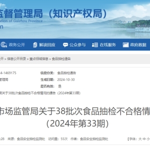 38批次食品不合格！涉及贵州华联安顺分公司、贵州合力购物修文分公司